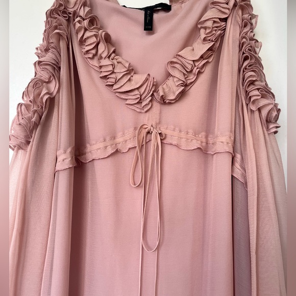 BCBGMAXAZRIA Pink Short Ruffle Dress - Picture 3 of 5